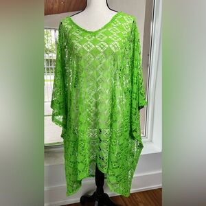 FIN FIN MESH KNITTED COVER UP SIZE LARGE BRIGHT GREEN